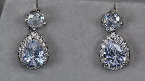 Pear cut diamond earrings