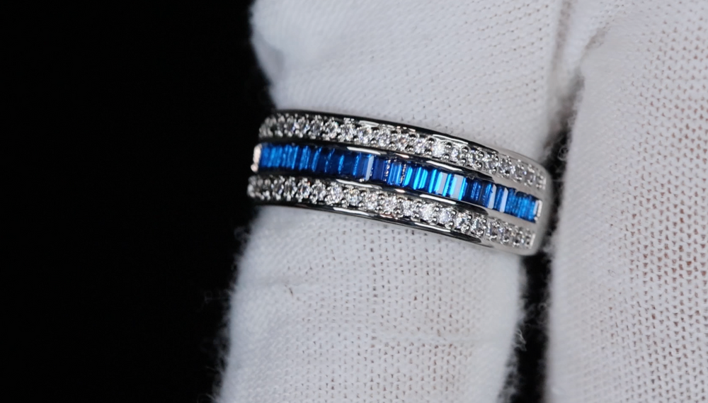Mens Blue Diamond Ring