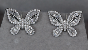 Diamond Butterfly Ear Studs