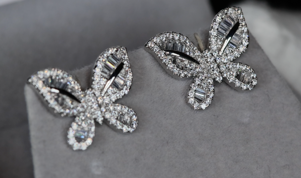 Diamond Butterfly Earrings