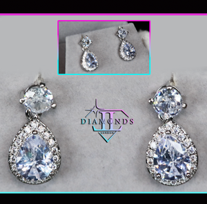 Pear cut diamond earrings
