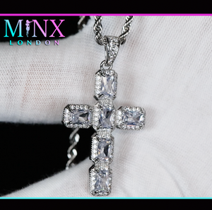 Silver Diamond Cross Pendant