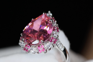 Pink Pear Cut Diamond Ring