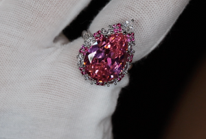 Pink Pear Cut Diamond Ring