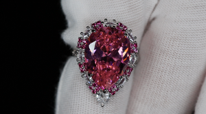 Pink Pear Cut Diamond Ring