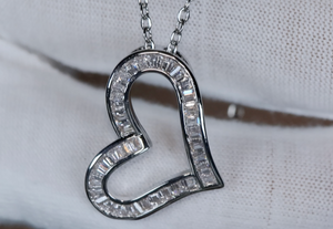 Silver Diamond Heart Pendant