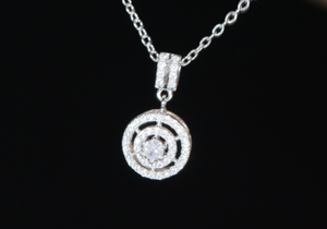 Womens Round Diamond Pendant