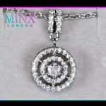 Womens Round Diamond Pendant