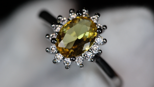 Yellow Oval Diamond Ring