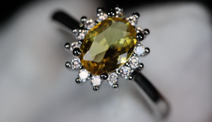 Yellow Oval Diamond Ring