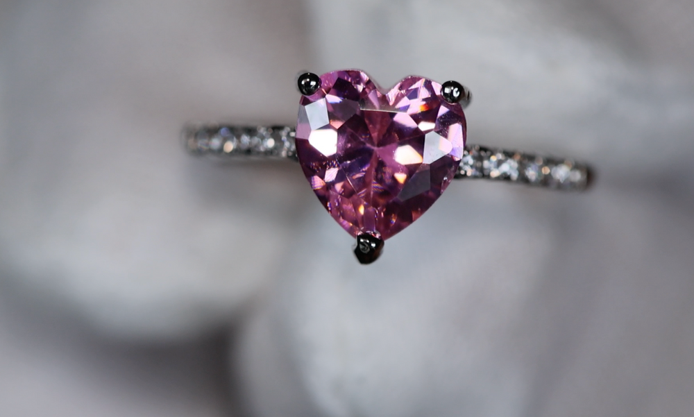 Pink Diamond Heart Ring