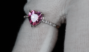 Pink Diamond Heart Ring