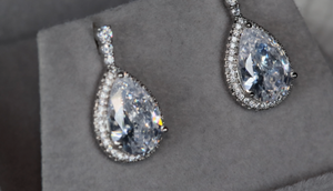 Pear cut diamond earrings