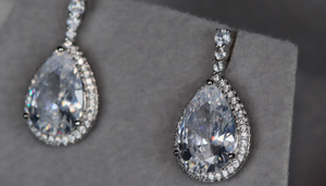 Pear cut diamond earrings