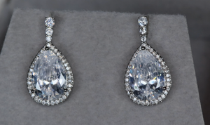 Pear cut diamond earrings