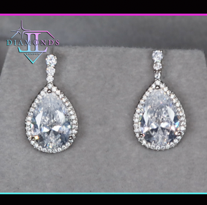 Pear cut diamond earrings