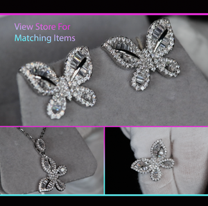 Diamond Butterfly Ear Studs