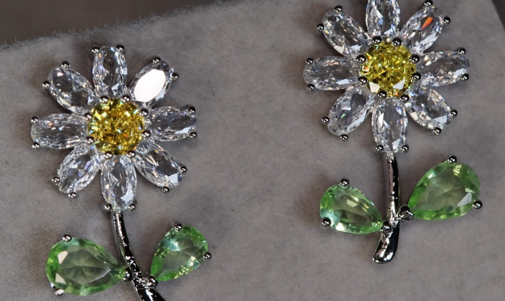 Green Diamond Earrings