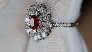 Womens Red Diamond Ring