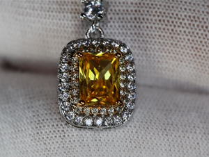 Womens Yellow Diamond Pendant