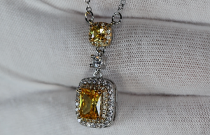 Yellow Diamond Necklace | Womens Yellow Diamond Pendant