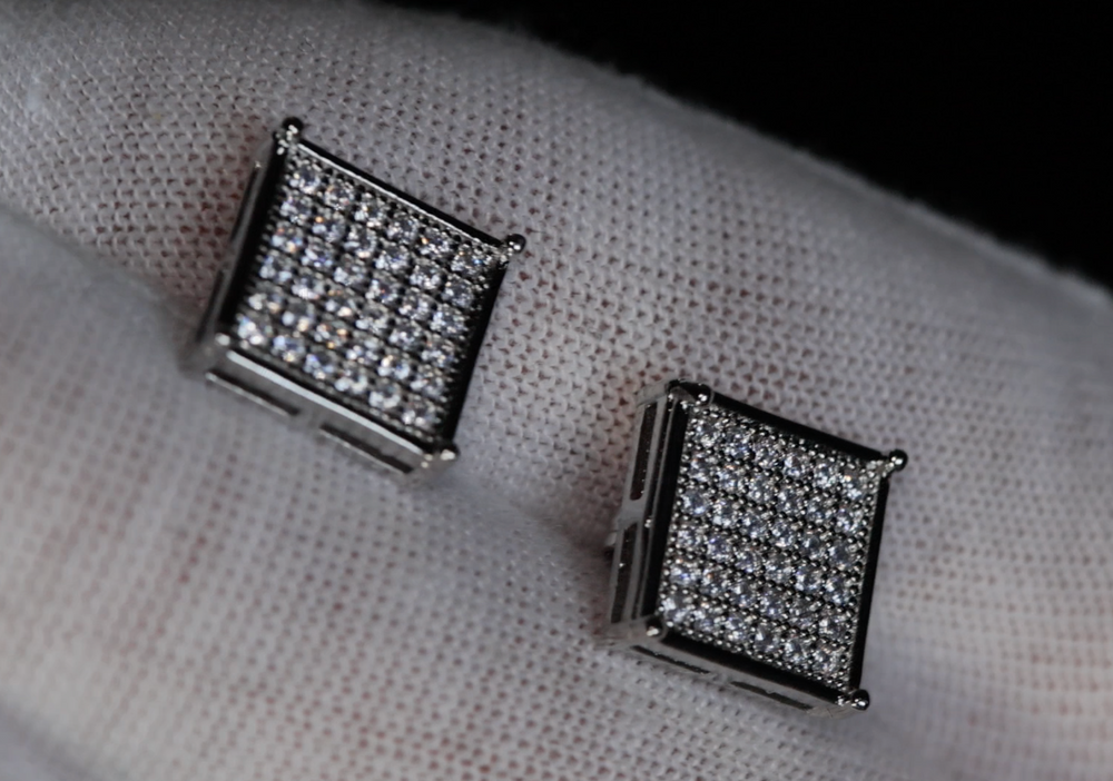 Mens Iced Out Ear Studs
