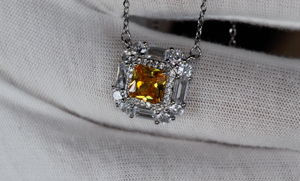 Womens Yellow Diamond Pendant