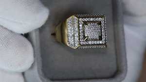 Mens Gold Iced Ring