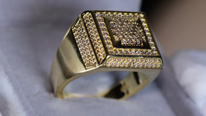 Mens Big Gold Diamond Ring