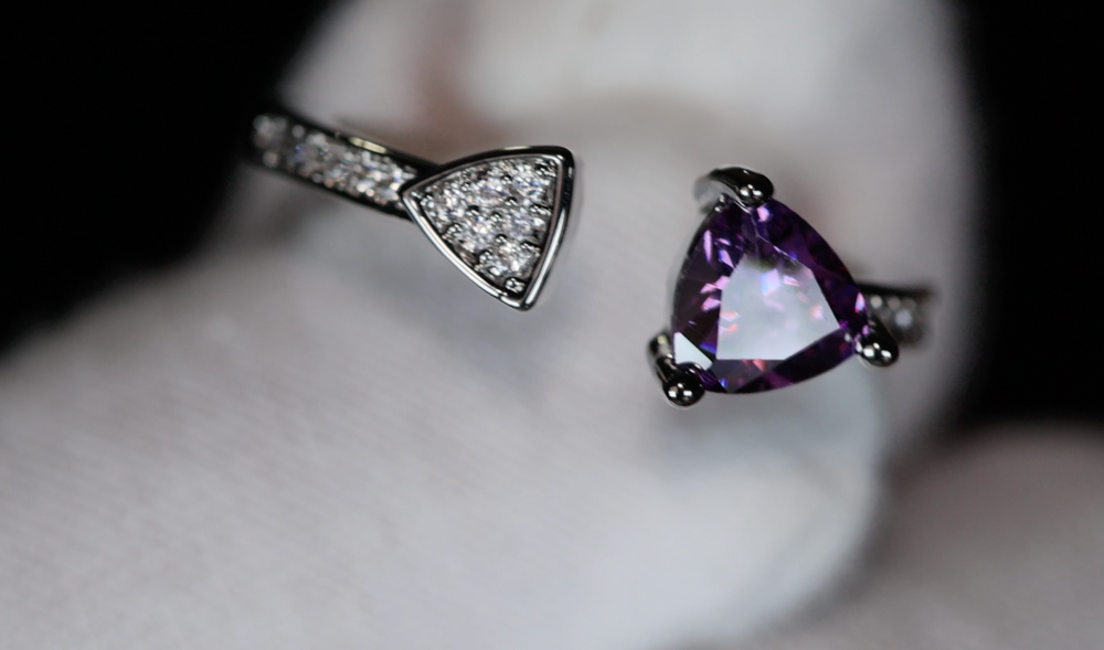 Womens Purple Diamond Ring