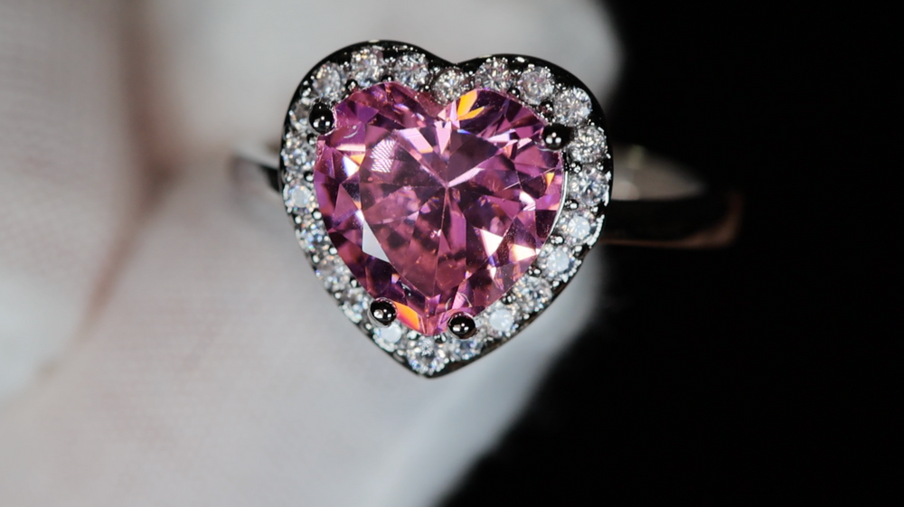 Pink Heart Cut Diamond Ring