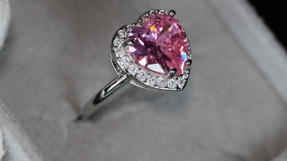 Pink Heart Cut Diamond Ring