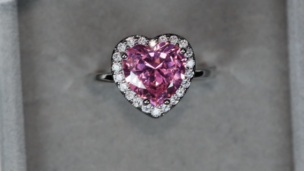 Pink Heart Cut Diamond Ring