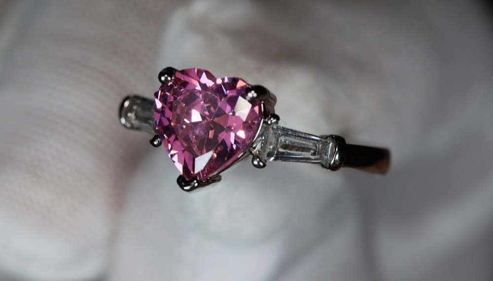 Heart Ring | Pink Diamond Ring | Heart Shaped Ring | Heart Shape Ring | Diamond Heart Ring