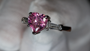 Heart Ring | Pink Diamond Ring | Heart Shaped Ring | Heart Shape Ring | Diamond Heart Ring