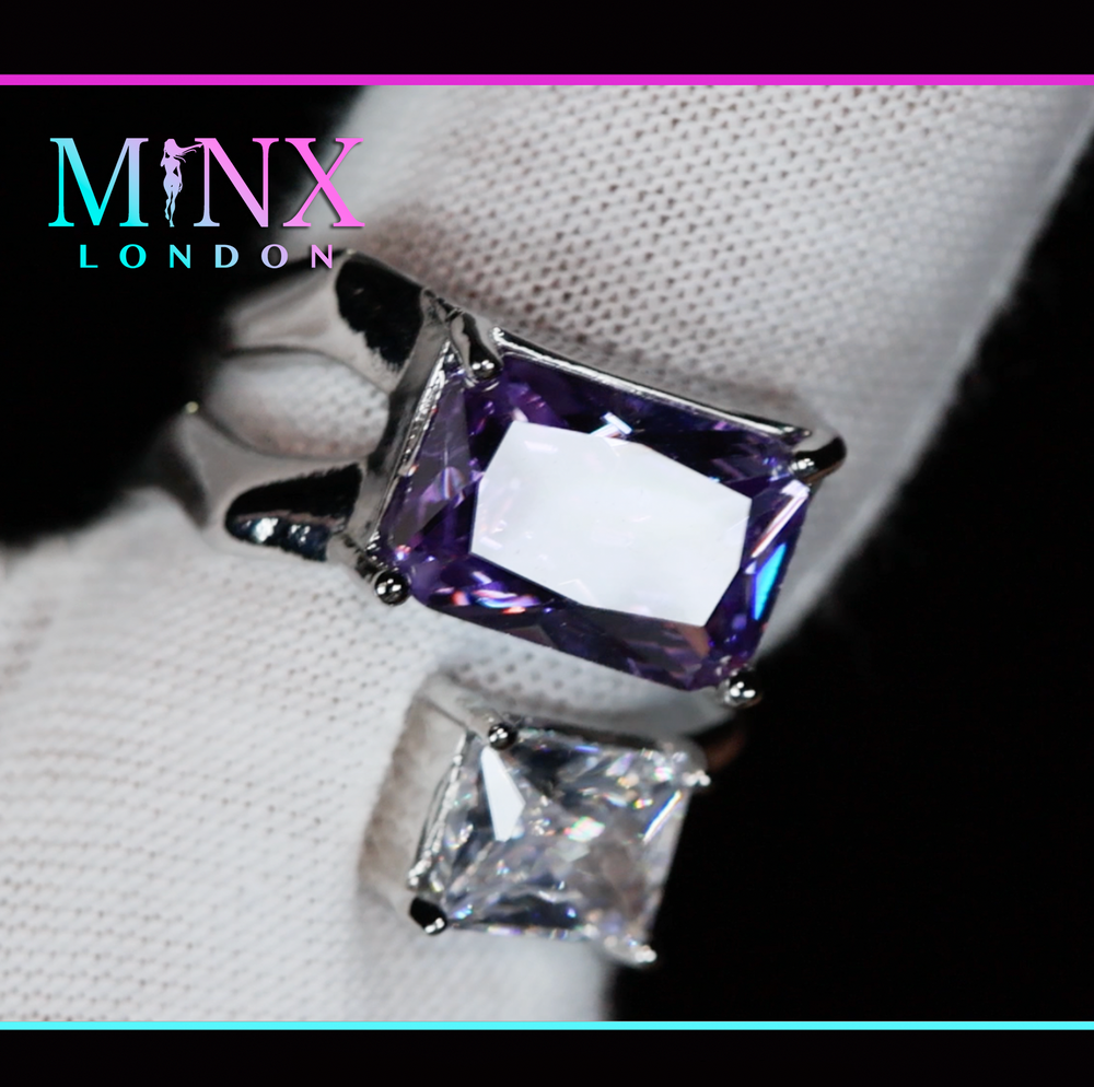 Womens Purple Diamond Ring