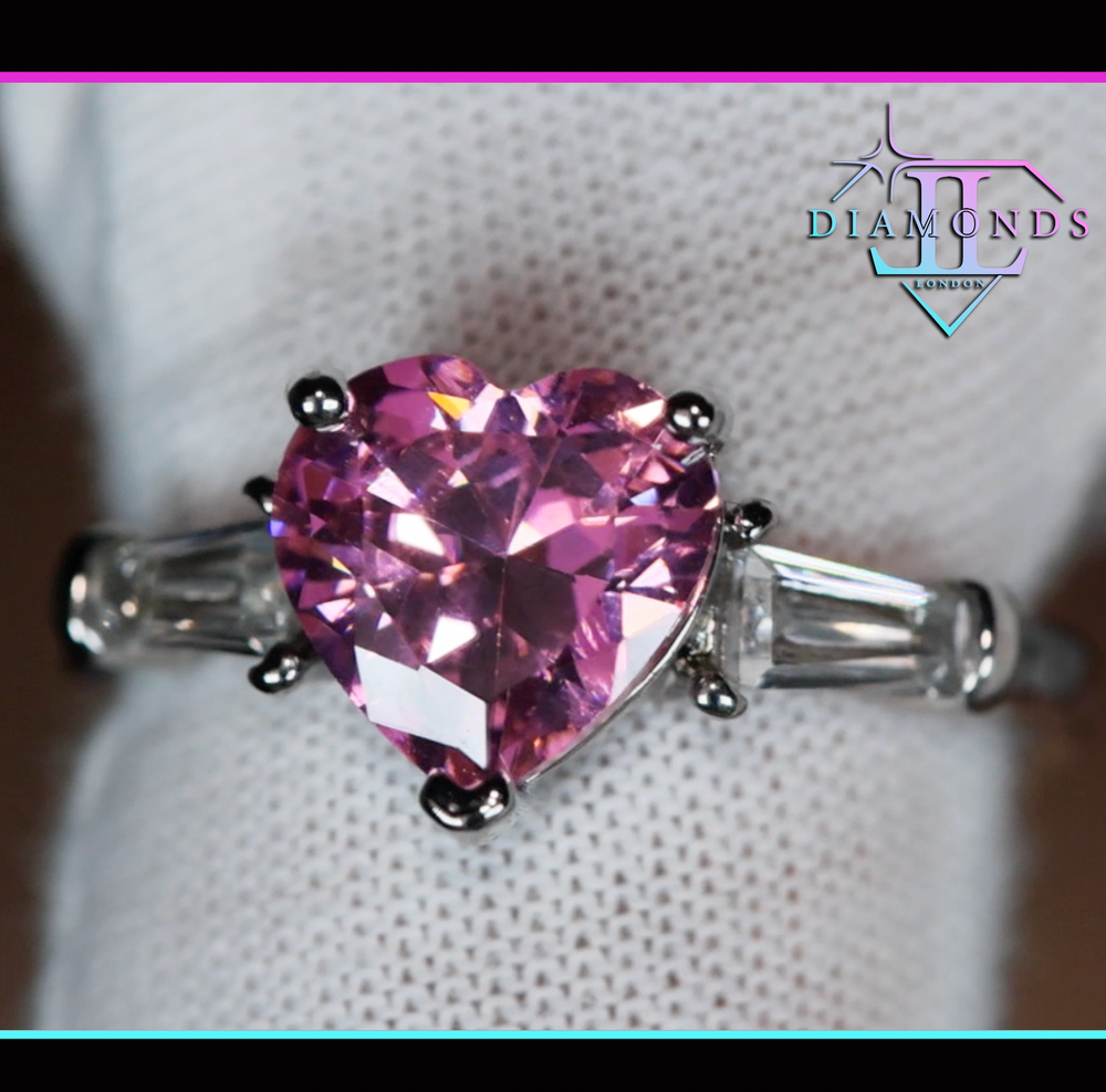 Pink Diamond Heart Ring