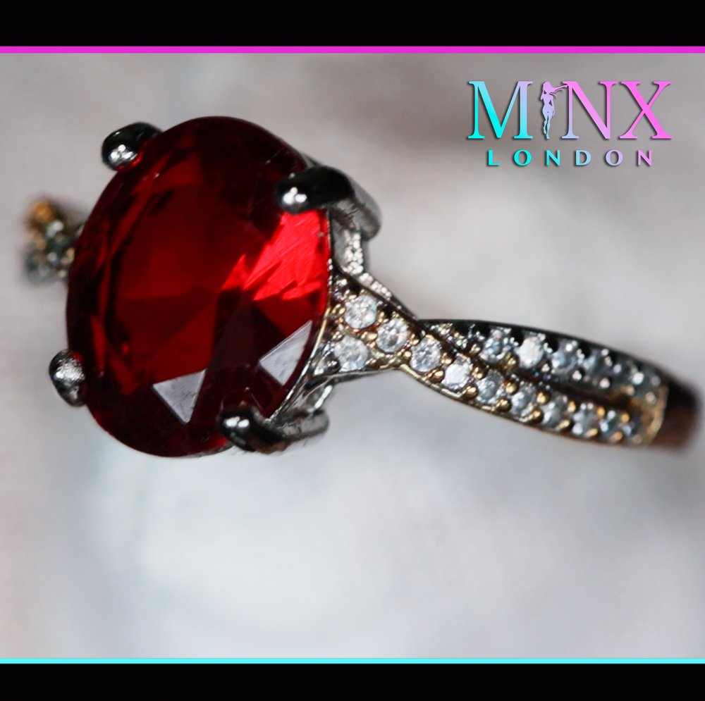 Womens Red Diamond Ring