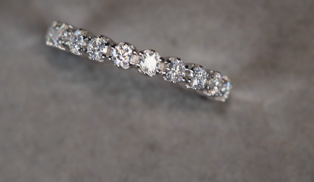 
            
                Load image into Gallery viewer, Womens Moissanite Ring | Moissanite Diamond Wedding Band
            
        