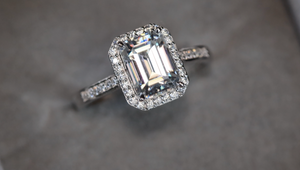 2.0 Carat Diamond Ring | Moissanite Emerald Engagement Ring