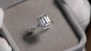 2.0 Carat Diamond Ring | Moissanite Emerald Engagement Ring