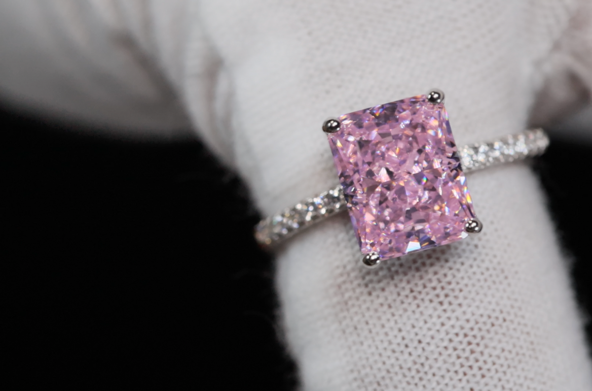 4.0ct Womens Pink Diamond Ring | Pink Crushed Diamond Ring – Minx London