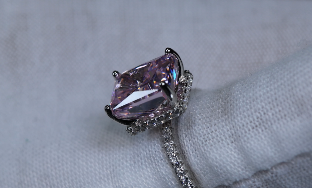 
            
                Load image into Gallery viewer, Pink Rectangle Diamond Ring
            
        