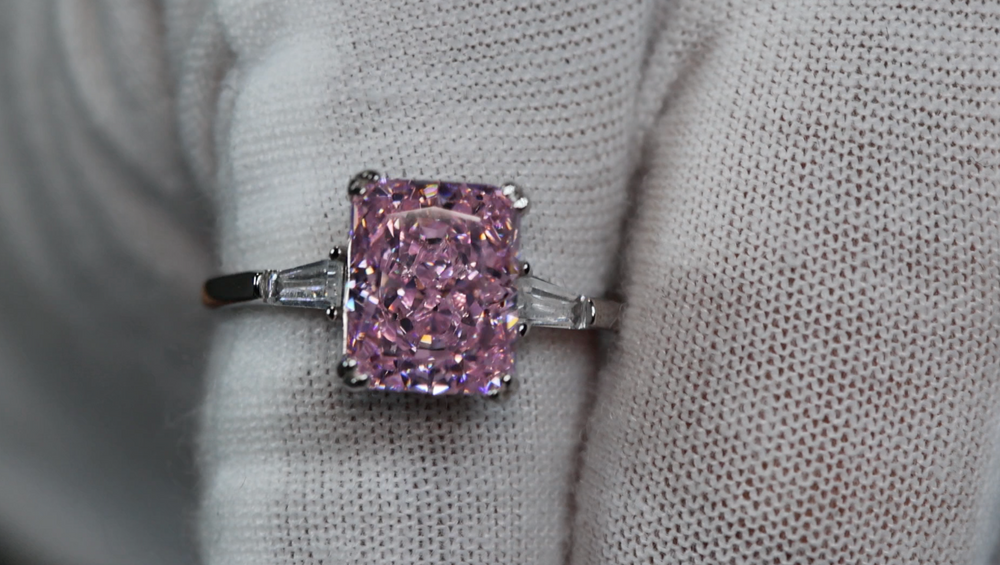 
            
                Load image into Gallery viewer, Womens Pink Lab Grown Diamond Ring
            
        