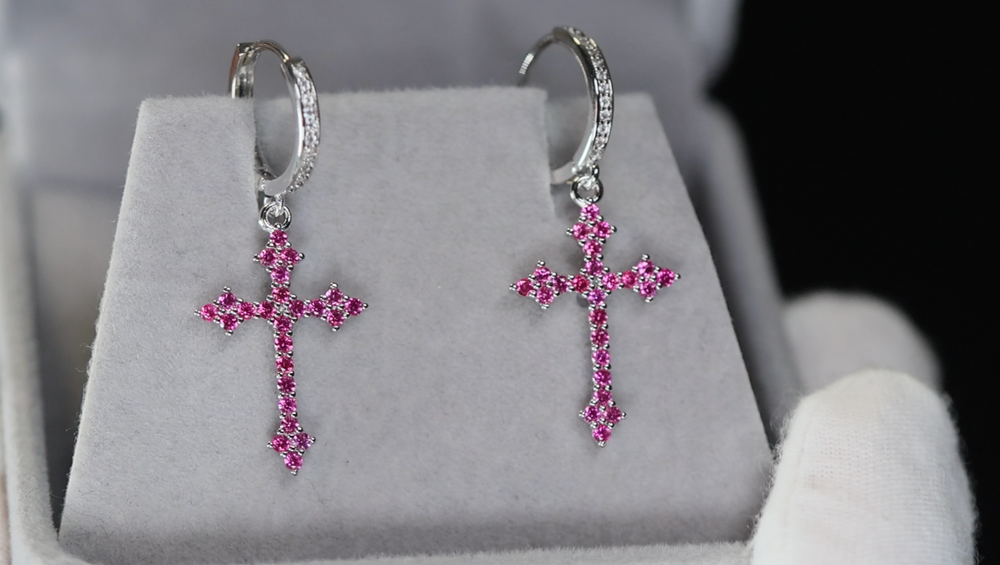 Cross Hoop Earrings