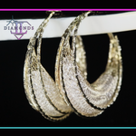 Big Gold Diamond Hoop Earrings