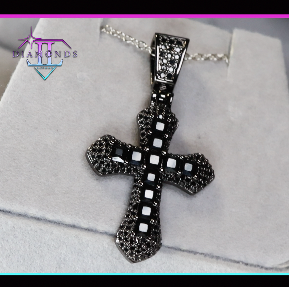 Black Diamond Cross Pendant