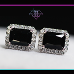 Mens Black Diamond Ear Studs