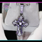 Purple Diamond Cross Pendant