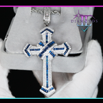 Blue Diamond Cross Pendant